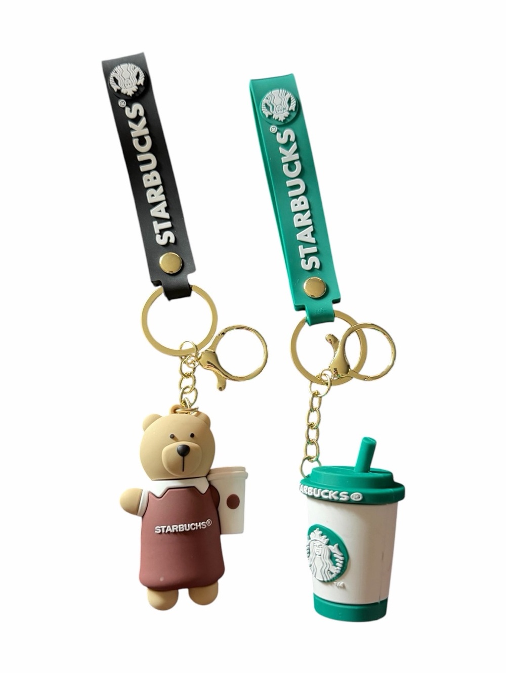 STARBUCKS-two bag charms/keychain